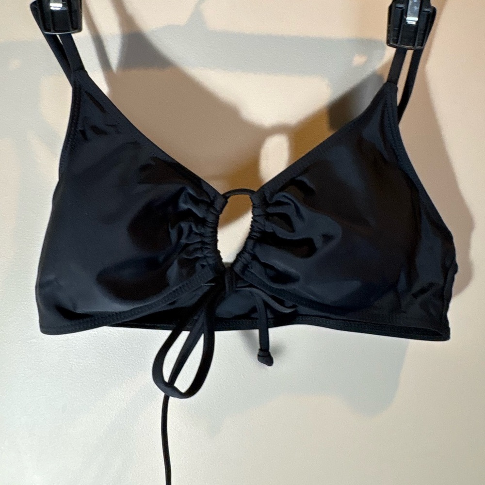 Women's Black Ruched Front Bralette Top
